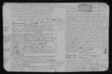 11 vues Registre paroissial. Baptêmes, mariages, sépultures (mars-décembre 1736) ; baptêmes, sépultures (janvier 1737)
