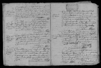 13 vues  - Registre paroissial. Baptêmes, mariages, sépultures (mars-décembre 1698) ; baptêmes, sépultures (janvier 1699) (ouvre la visionneuse)
