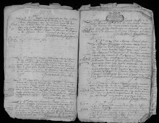 16 vues  - Registre paroissial. Baptêmes, mariages, sépultures (mars-novembre 1710) (ouvre la visionneuse)