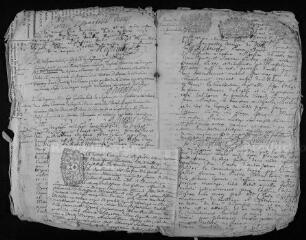 14 vues Registre paroissial. Baptêmes, mariages, sépultures (décembre 1717-1718)