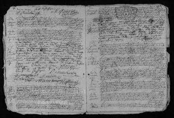 19 vues  - Registre paroissial. Baptêmes, mariages, sépultures (février 1720-mars 1721) (ouvre la visionneuse)