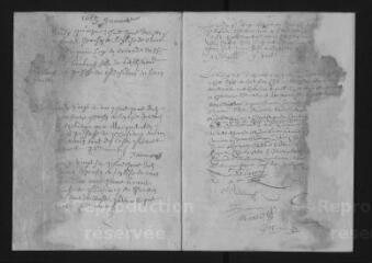 67 vues  - Registre paroissial. Mariages (novembre 1651-avril 1689) ; sépultures (octobre 1651-avril 1690) (ouvre la visionneuse)