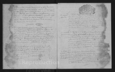 11 vues Registre paroissial. Baptêmes, mariages, sépultures (janvier-février 1705)