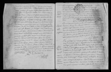 15 vues Registre paroissial. Baptêmes, mariages, sépultures (avril 1734-1736)
