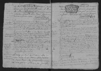 23 vues  - Registre paroissial. Baptêmes, mariages, sépultures (1722-novembre 1727) (ouvre la visionneuse)