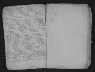 46 vues Registre paroissial. Baptêmes, mariages, sépultures (1679-1691) ; baptêmes (janvier 1692)