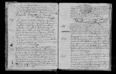 126 vues Registre paroissial. Baptêmes, mariages, sépultures (juin 1732-1742)