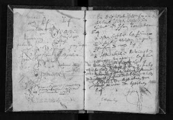 42 vues Registre paroissial. Baptêmes (1665) ; mariages (1654-1661) ; sépultures (1654-1662)
