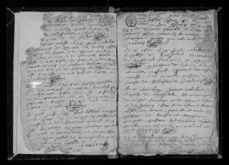 72 vues Registre paroissial. Baptêmes, mariages, sépultures (juin 1678-1683 ; 1685-1688) ; mariages, sépultures (février-mars 1689)