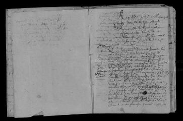 29 vues  - Registre paroissial. Mariages (1669-juillet 1675) (ouvre la visionneuse)