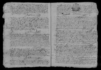 9 vues Registre paroissial. Baptêmes, mariages, sépultures (novembre 1686-décembre 1687) ; baptêmes, sépultures (janvier-février 1688)