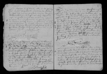 36 vues Registre paroissial. Baptêmes, mariages, sépultures (février 1669-octobre 1671)