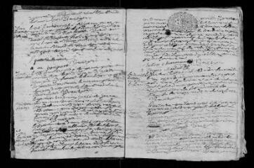 63 vues Registre paroissial. Baptêmes (septembre-décembre 1725) ; baptêmes, mariages, sépultures (janvier 1726-septembre 1742).