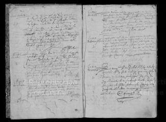 187 vues  - Registre paroissial. Baptêmes (mai 1641-octobre 1653) ; mariages (juillet 1641-novembre 1650) ; sépultures (1642-juin 1658) (ouvre la visionneuse)