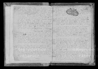140 vues Registre paroissial. Sépulture (février 1710) ; baptêmes, mariages, sépultures (mars 1710-septembre 1724)