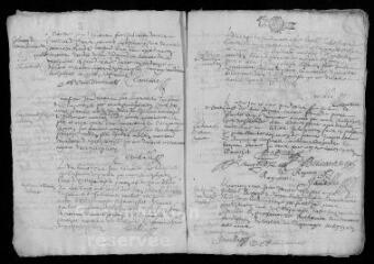 19 vues  - Registre paroissial des baptêmes, mariages, sépultures (1680) (ouvre la visionneuse)