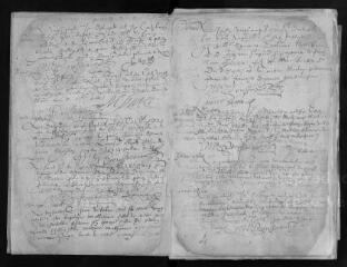 269 vues Registre paroissial des baptêmes (1629-1633, 1635-1638) ; sépultures (1642-1667) ; mariages (1642-1668) ; baptêmes, mariages, sépultures (1668- mai 1673)