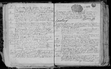 178 vues Registre paroissial des baptêmes, mariages, sépultures (1696- janvier 1723)