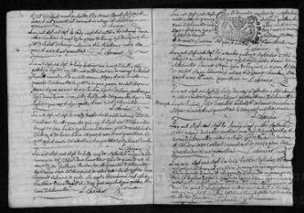 11 vues  - Registre paroissial. Baptêmes, mariages, sépultures (1707) - Baptêmes, sépultures (janvier 1708) (ouvre la visionneuse)