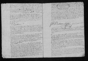 11 vues Registre paroissial. Baptêmes, mariages, sépultures (février-décembre 1708)