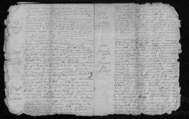 7 vues  - Registre paroissial. Baptêmes, mariages, sépultures (mars-septembre 1737) (ouvre la visionneuse)