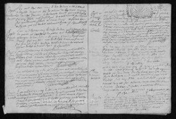 12 vues Registre paroissial. Baptêmes, mariages, sépultures (1705) - Baptêmes, mariages (janvier 1706)