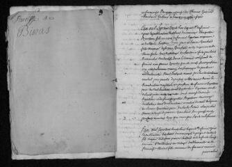 17 vues Registre paroissial. Baptêmes, mariages, sépultures (1738) - Baptêmes, sépultures (janvier 1739)