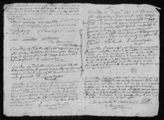 7 vues  - Registre paroissial. Baptêmes, mariages, sépultures (1696) - Baptêmes, sépultures (janvier-février 1697) (ouvre la visionneuse)