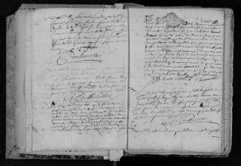 361 vues Registre paroissial. Baptêmes, mariages, sépultures (1695-1705 - 1707-1708 - 1737-1764)