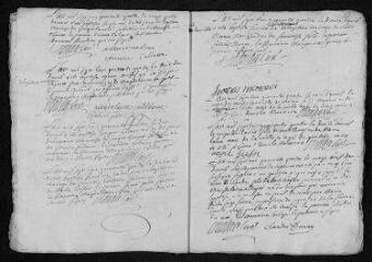 13 vues Registre paroissial. Baptêmes, mariages, sépultures (février 1744-janvier 1745)