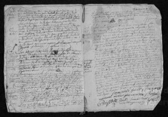 7 vues Registre paroissial. Baptêmes, sépultures (1737) - Baptêmes, mariages, sépultures (janvier-octobre 1738)