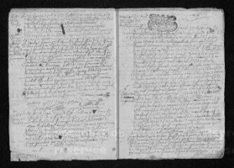 11 vues Registre paroissial. Baptêmes, mariages, sépultures (1716) - Baptême, mariage (janvier 1717)