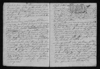 13 vues Registre paroissial. Baptêmes, mariages, sépultures (mars-décembre 1705) - Mariages (janvier-février 1706)