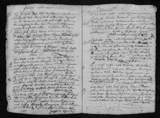 9 vues Registre paroissial. Baptêmes, mariages, sépultures (1740) - Baptême (janvier 1741)