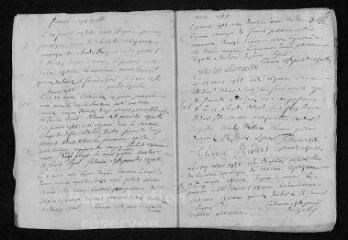 13 vues Registre paroissial. Baptêmes, mariages, sépultures (1744) - Mariage (janvier 1745)