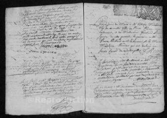 15 vues Registre paroissial. Baptêmes, mariages, sépultures (1704) - Baptêmes, sépultures (janvier 1705)