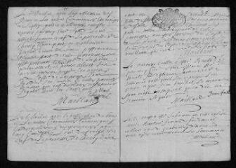 11 vues Registre paroissial. Baptêmes, mariages, sépultures (1712) - Baptême (janvier 1713)