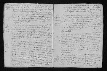9 vues Registre paroissial. Baptêmes, mariages, sépultures (1742) - Mariage (janvier 1743)