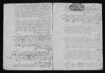 13 vues Registre paroissial.Baptêmes, mariages, sépultures (février-décembre 1708) - Baptêmes, sépultures (janvier 1709)