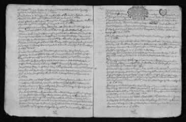 13 vues Registre paroissial. Baptêmes, mariages, sépultures (1695-1696) - Baptêmes, mariages (janvier 1697)