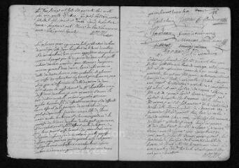 15 vues Registre paroissial. Baptêmes, mariages (1743) - Sépultures (janvier 1744)