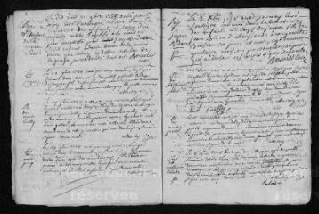 9 vues Registre paroissial. Baptêmes, mariages, sépultures (octobre-décembre 1738) - Sépulture (janvier 1739)