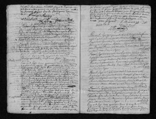14 vues Registre paroissial. Baptêmes, mariages, sépultures (1743-janvier 1744)