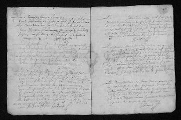 9 vues Registre paroissial. Baptêmes, mariages, sépultures (1672) - Baptême (janvier 1673)