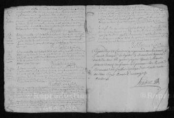 6 vues  - Registre paroissial. Baptêmes, mariages, sépultures (février-décembre 1738) (ouvre la visionneuse)
