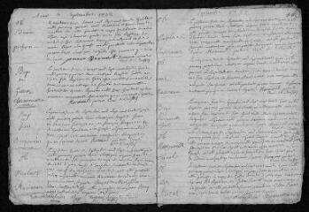21 vues Registre paroissial. Baptêmes, mariages, sépultures (août 1738-janvier 1740)