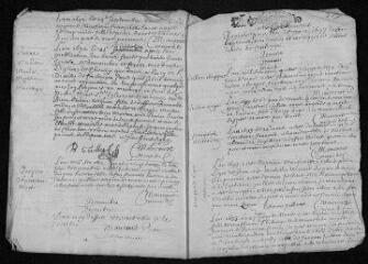 7 vues  - Registre paroissial.Baptêmes, mariages, sépultures (mai-novembre 1692) - Baptêmes, sépultures (mars-mai 1693) (ouvre la visionneuse)
