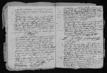 9 vues Registre paroissial.Baptêmes, mariages, sépultures (1737) - Baptêmes (janvier-février 1738)