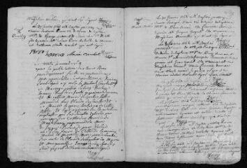 17 vues Registre paroissial.Baptêmes, mariages (1764-février 1765)