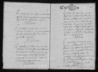 15 vues Registre paroissial.Baptêmes, mariages, sépultures (1692) - Baptêmes, sépultures (janvier 1693)